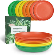 Set di piatti da 8 pezzi, 25 cm, piatti indeformabili, piatti per bambini riciclabili, piatti in plastica leggera, piatti per campeggio, resistente ai microonde e lavastoviglie