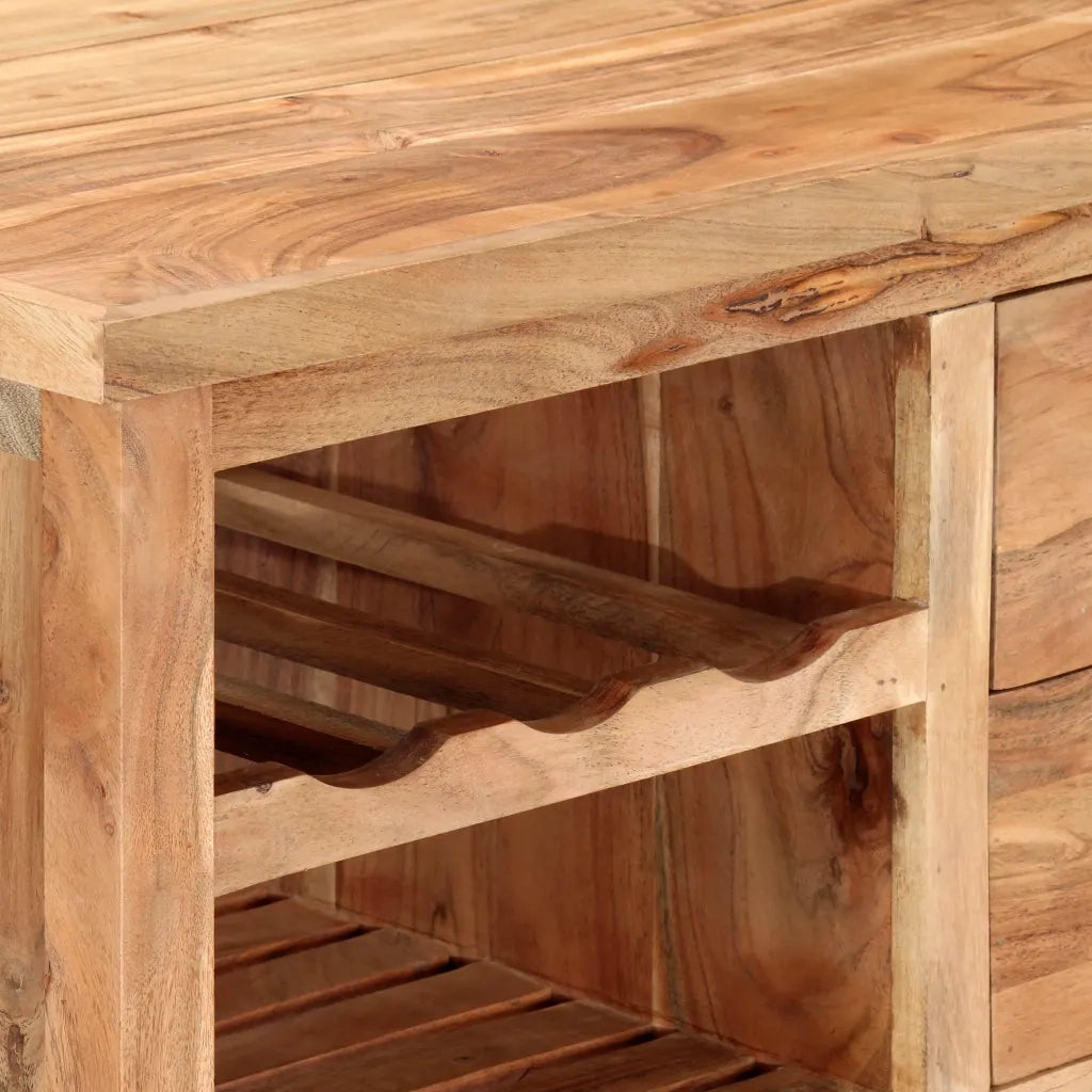 Carrello da Cucina 80x45x91 cm in Legno Massello di Acacia 282754