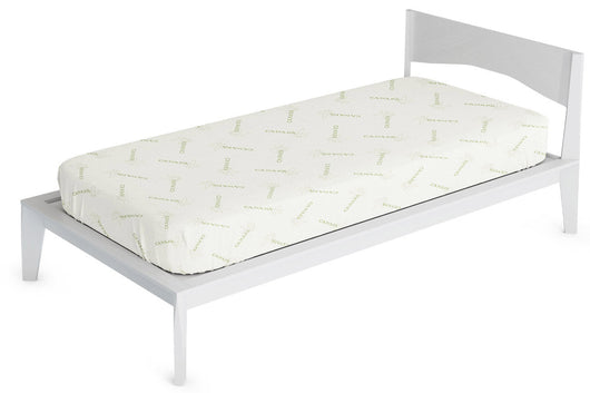 Coprimaterasso 1 Piazza e Mezzo in Poliestere e Fibra di Canapa Verde Chiaro