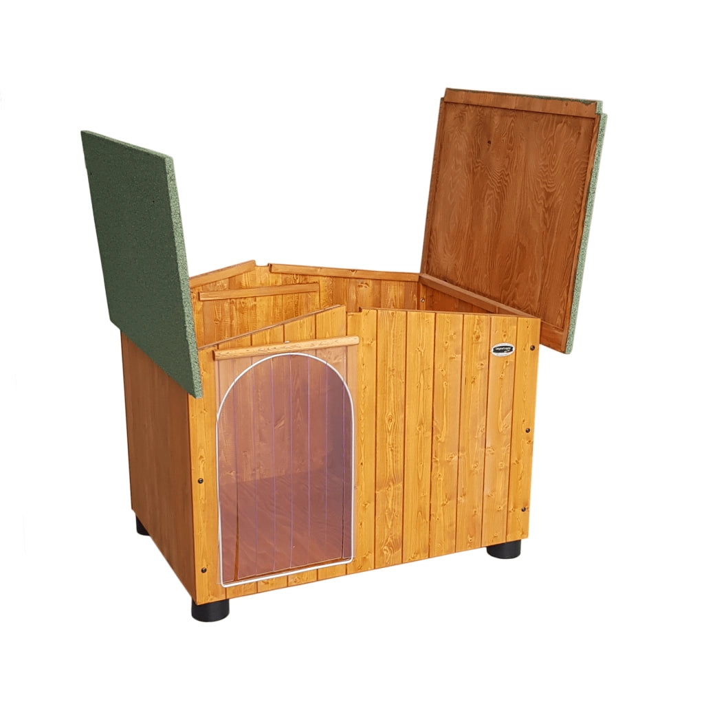 CUCCIA IN LEGNO DA ESTERNO MODELLO OASI B-BARBONCINO CON "TENDINA OMAGGIO" L.72 x P.60 x H.53
