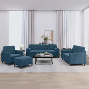 Set di Divani 4 pz con Cuscini Blu in Velluto 3201973