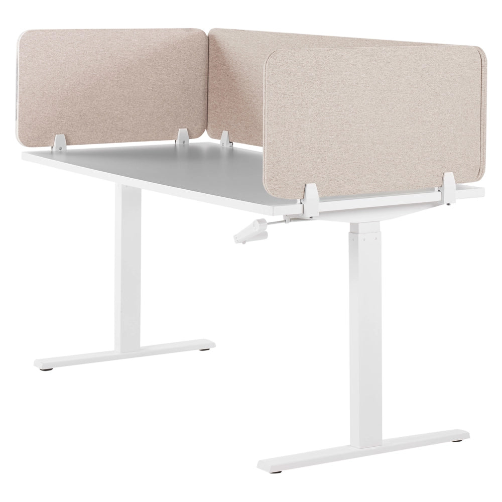 Pannello Divisorio Fonoassorbente per scrivania in PET beige 80 x 40 cm tavolo ufficio