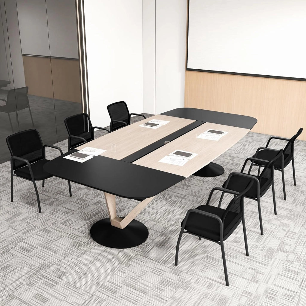 Set di 2 Sedie da Attesa, Sedia da Ufficio con con Schienale in Rete Ergonomico, Sedia da Conferenza con Braccioli e Sedile Imbottito, Portata 150 kg