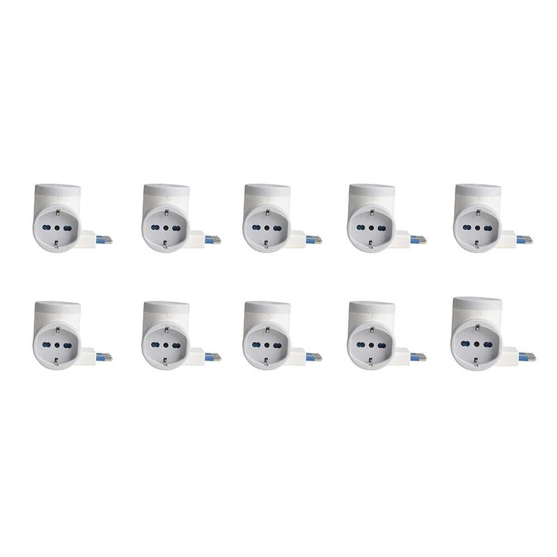 Adattatore con Spina 16A 2 Prese Universali Ita 10A/16A Schuko con 1 USB 2.4A e 1 USB C 3A 5V Carica Rapida Salvaspazio