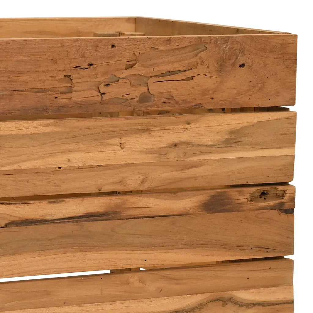 Letto Rialzato 100x40x38 cm Legno di Teak di Recupero e Acciaio 47422