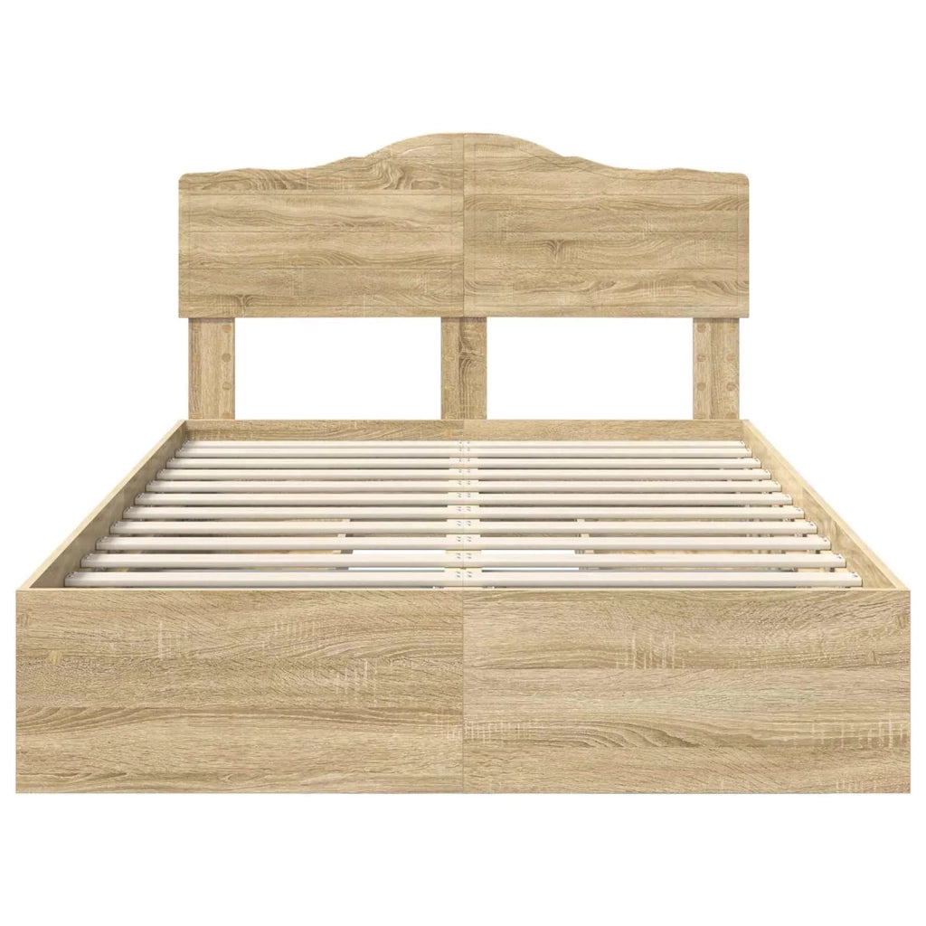 Letto con Contenitore con testiera Rovere Sonoma 135 x 190 cm 3413105