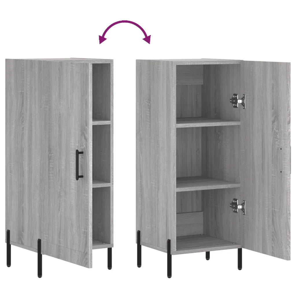Credenza Grigio Sonoma 34,5x34x90 cm in Legno Multistrato
