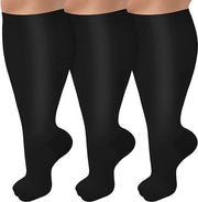 Pacco doppio di compressi per gambe extra larghi per uomo e donna con miglioramento della circolazione sanguigna (3XL)