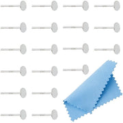 Orecchini in Argento Sterling 925 - 20 pezzi - Studs piatti - Ciondoli da creare in casa - Luccicanti/Taille 9,5-27,5 mm - Gioielli da orecchio carini e glamour.