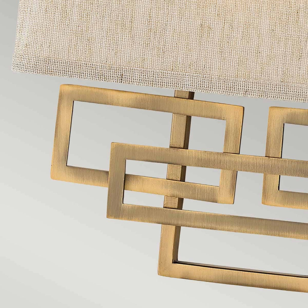 Applique Lanza Hinkley con paralume lino bronzo 2xE14