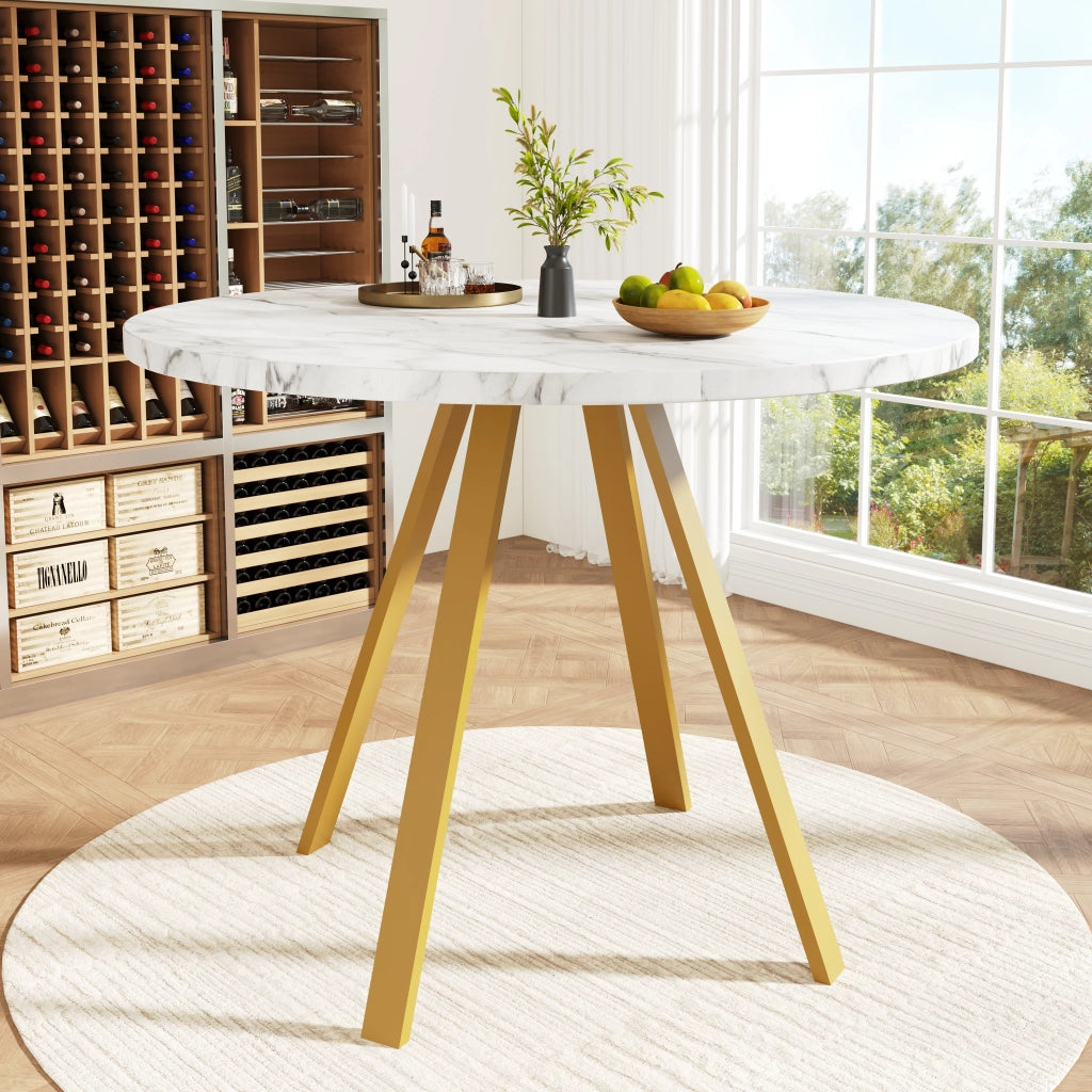Tavolo da pranzo per 4 persone con 4 sedie in MDF e metallo sedute in velluto moderno bianco oro per cucina