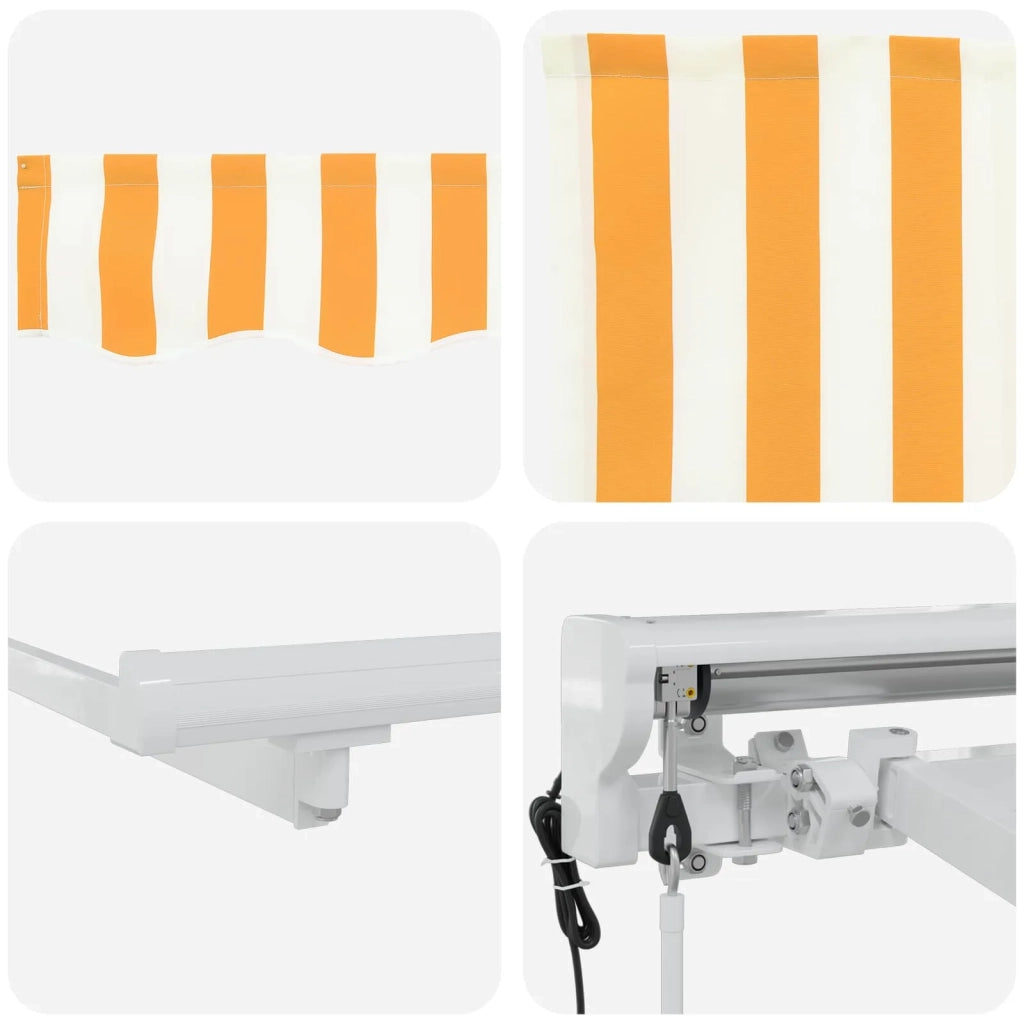Tettuccio Elettrico Retrattile Giallo e Bianco 4 x 2 m
