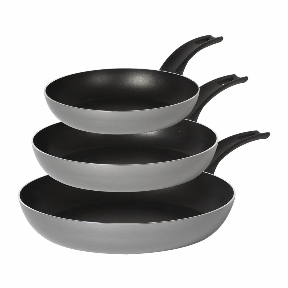 Trade Shop - Set 3pz Padelle Antiaderenti In Alluminio Hi-titanium ⌀20/24/28cm Piano Cottura Induzione -