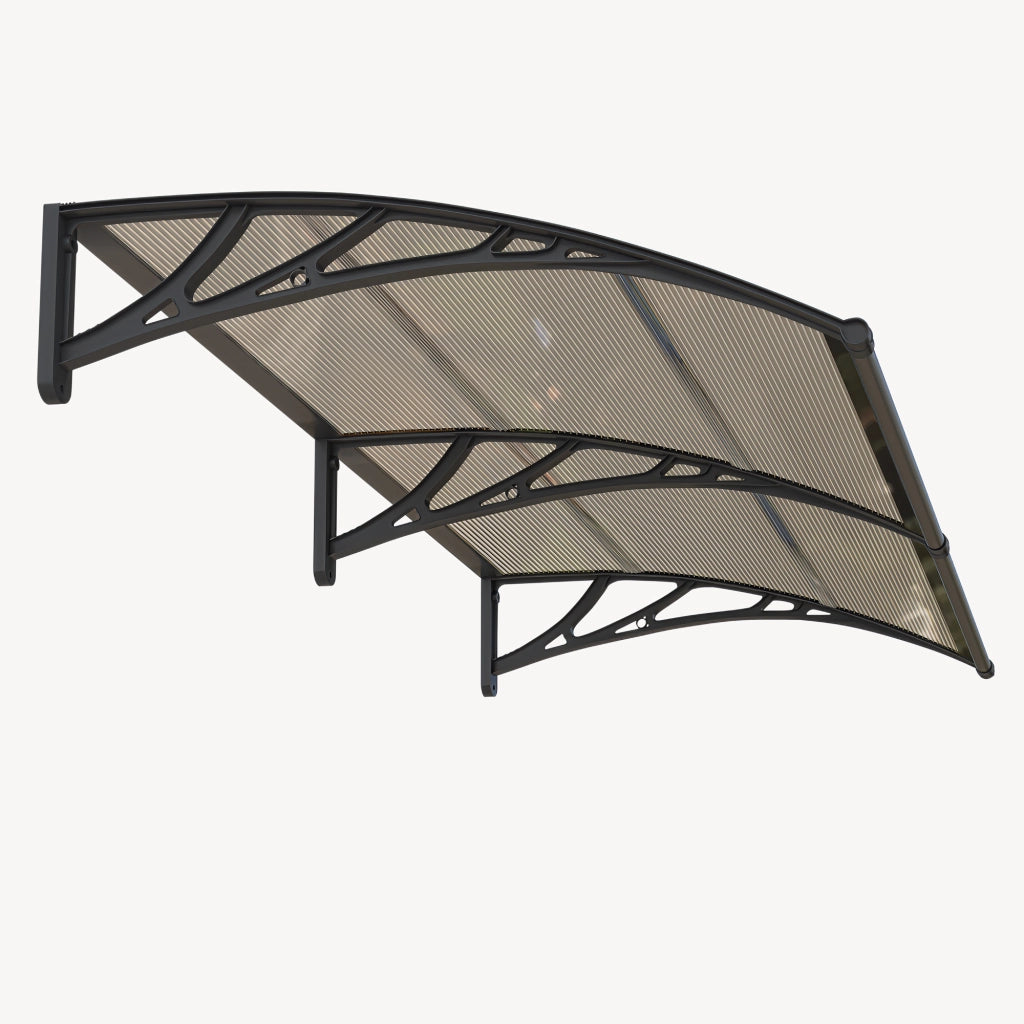 Pensilina per Ingresso Mellerud in Policarbonato 240 x 80 cm Marrone / Nero [en.casa]