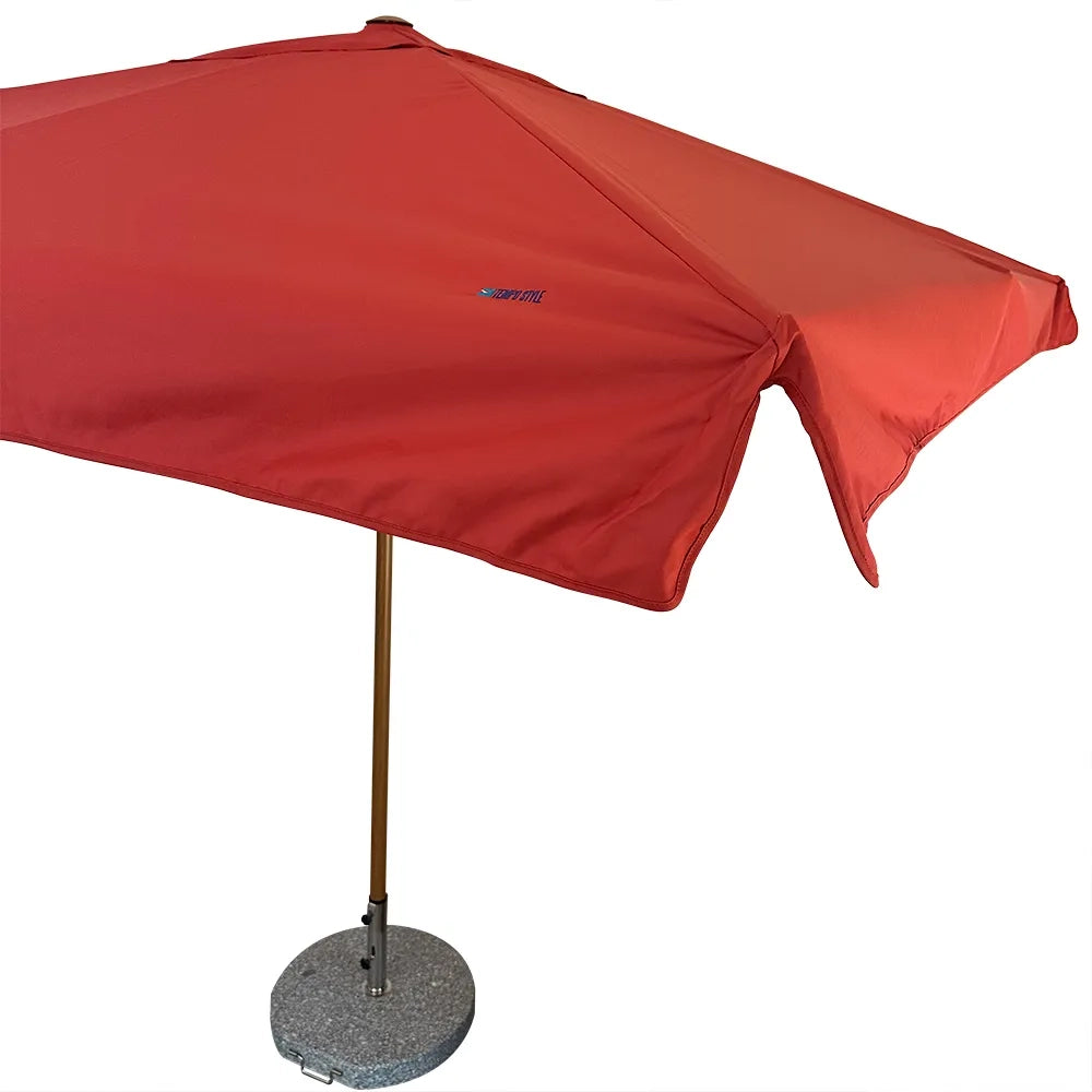 Tempo Style - Ombrellone da Giardino Vomero 3x3 m | Ombrellone da Esterno in Alluminio e Poliestere 180g/㎡ (Terracotta/Legno Noce)