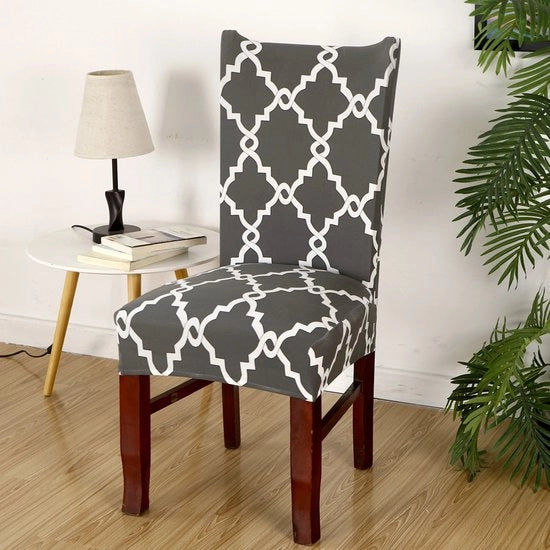 Sedia da tavolo 6 posti, con struttura in rattan grigio, rimovibile e lavabile.