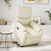Poltrona Alzapersona Reclinabile Crema in Similpelle 3204887