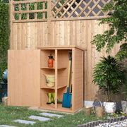 Armadio da giardino in legno con 2 ripiani, 75 x 56 x 115 cm