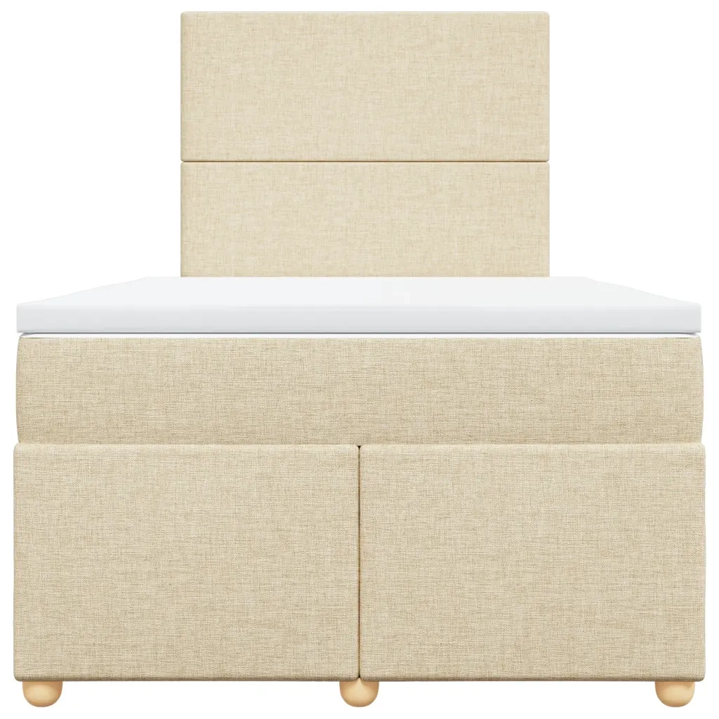 Giroletto a Molle con Materasso Crema 120x200 cm in Tessuto 3293545