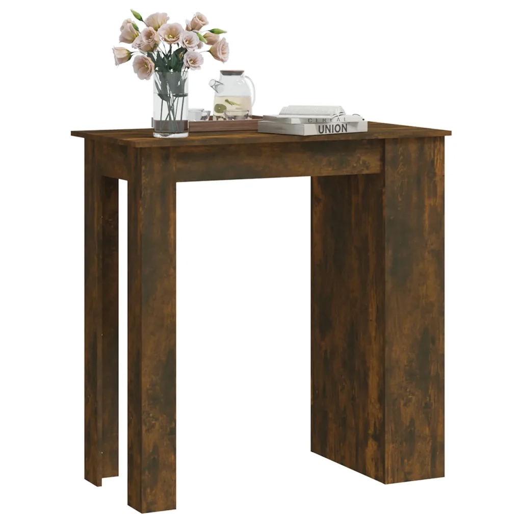 Tavolo Bar con Ripiani Rovere Fumo 102x50x103,5cm in Truciolato 812966