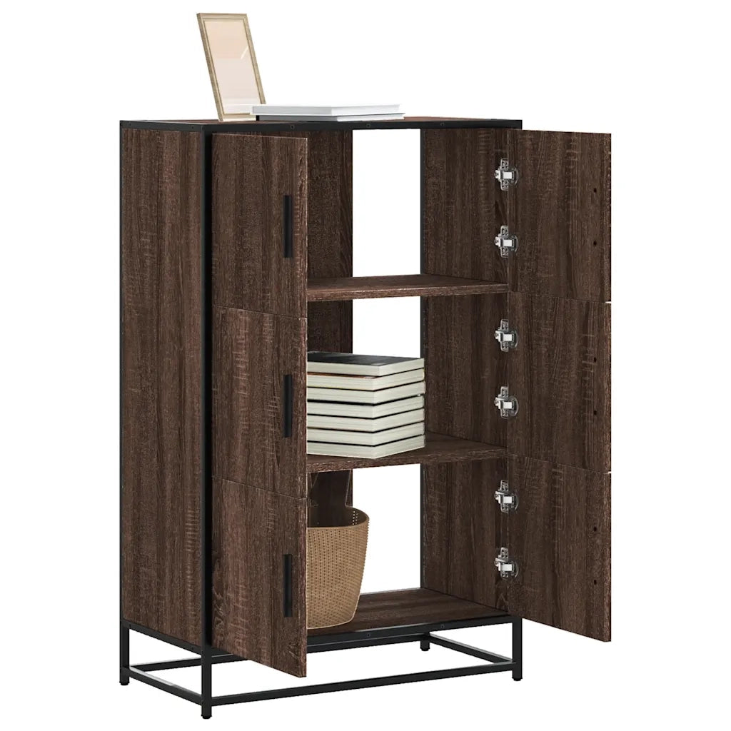 Credenza Rovere Marrone 68x35x106,5cm Legno Multistrato Metallo 849073
