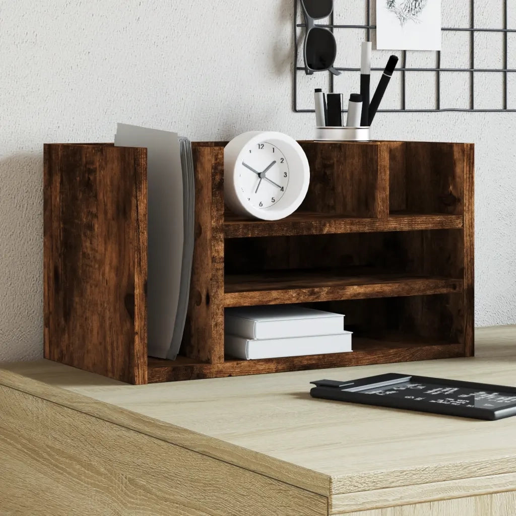 Organizer Scrivania Rovere Fumo 44,5x24x25cm Legno Multistrato CFW5885682