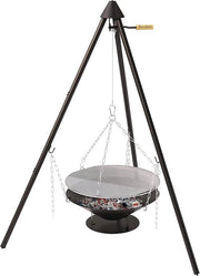 Barbecue portatile a tre gambe in legno con zaino - 60x60x166cm