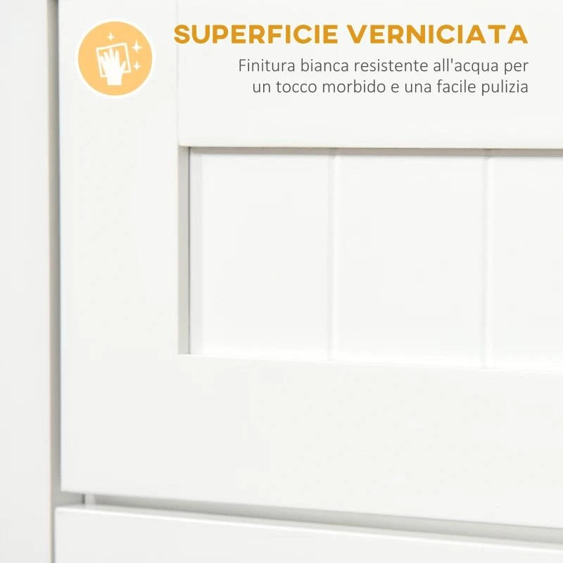 MOBILE CUCINA PER MICROONDE CON CASSETTO E ARMADIETTO 2 ANTE, 60X40X122.5 CM, BIANCO