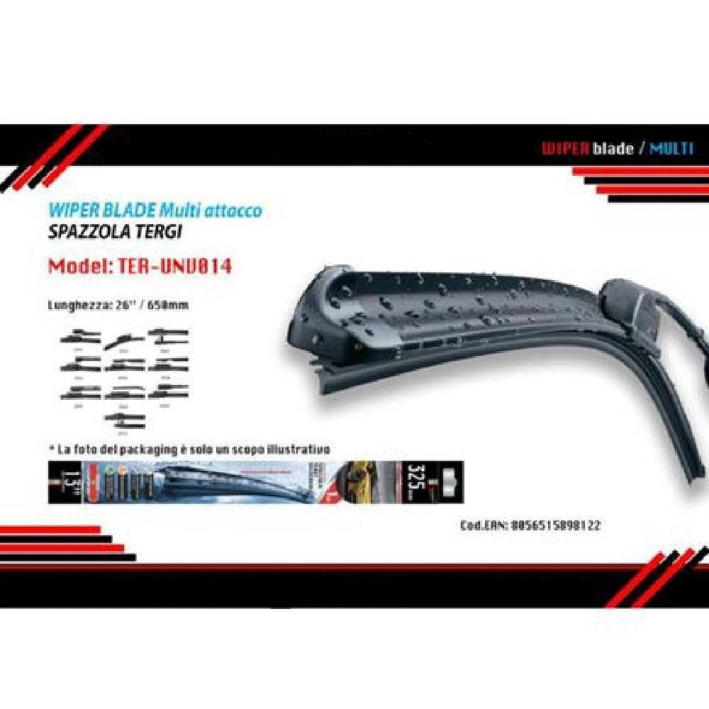 Trade Shop - Tergicristallo Spazzola Multiattacco Auto Universale 26"/650mm Ter-unv014 Maxtech -