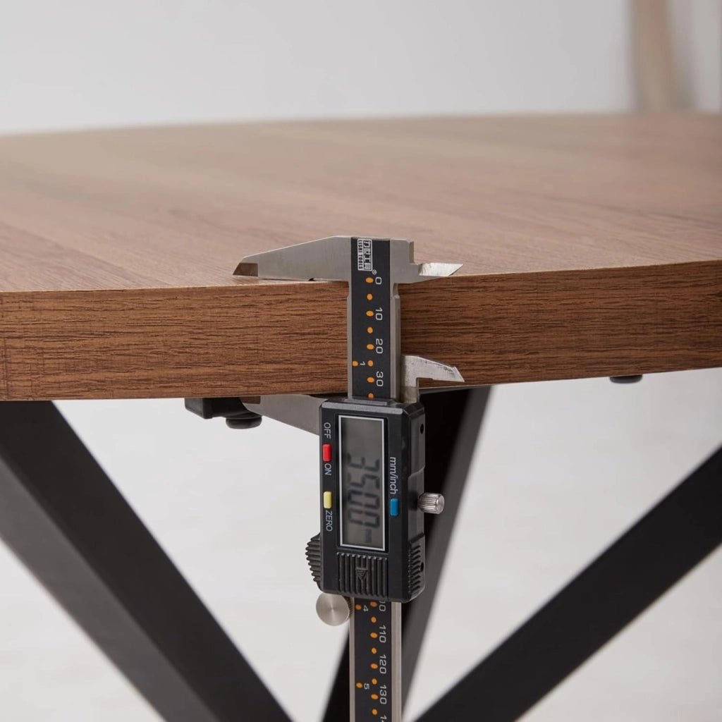 GrandCA HOME Set Tavolo e Sedie da Pranzo, Tavolo da Pranzo Rotondo da 100 CM e 4 Sedie Moderne in Lino, per Sala da Pranzo, Cucina, Soggiorno (Buio + Cachi)