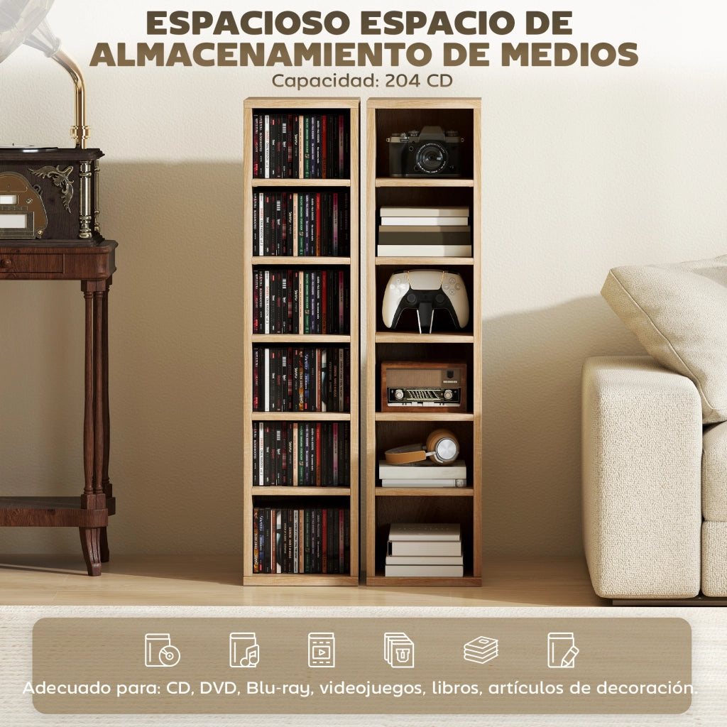 Libreria per CD e DVD 12 Ripiani Aggiustabili ¨C zephmum ¨C Robe 21x22,5x88,5 cm