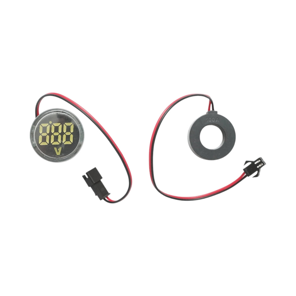 Indicatore digitale amperometro a LED bianco 0-100A, 220V/380V Ø 22mm Breckner Germany