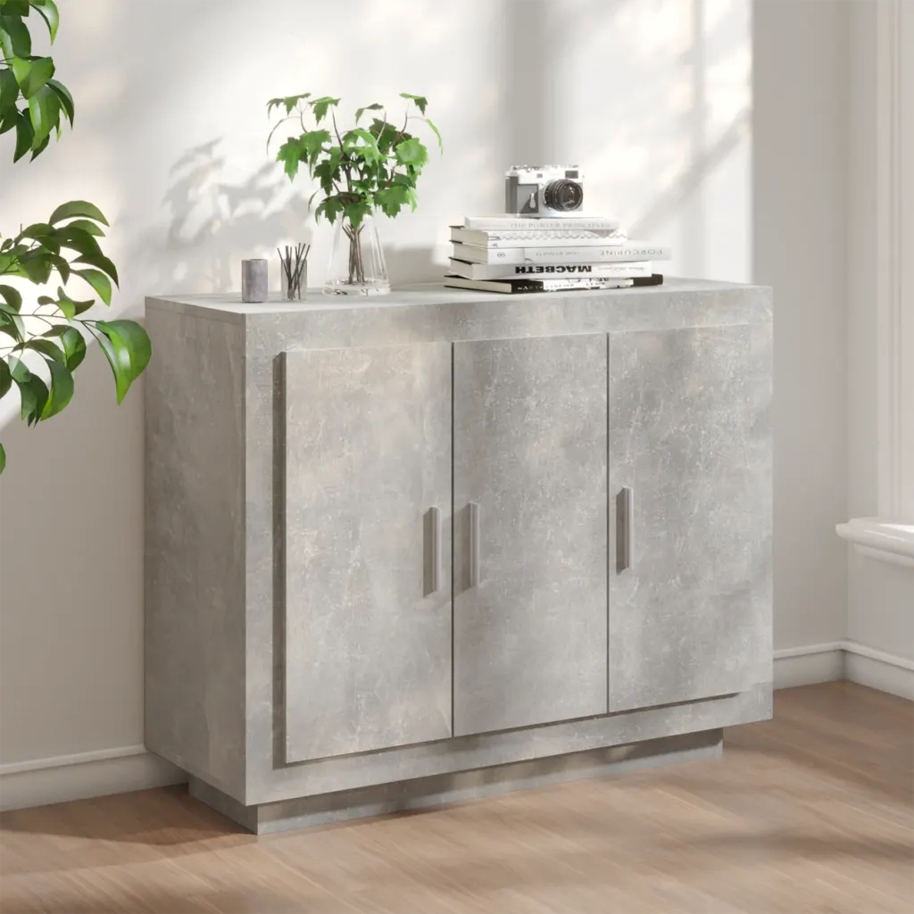 Credenza Grigio Cemento 92x35x75 cm in Legno Multistrato cod mxl 72043