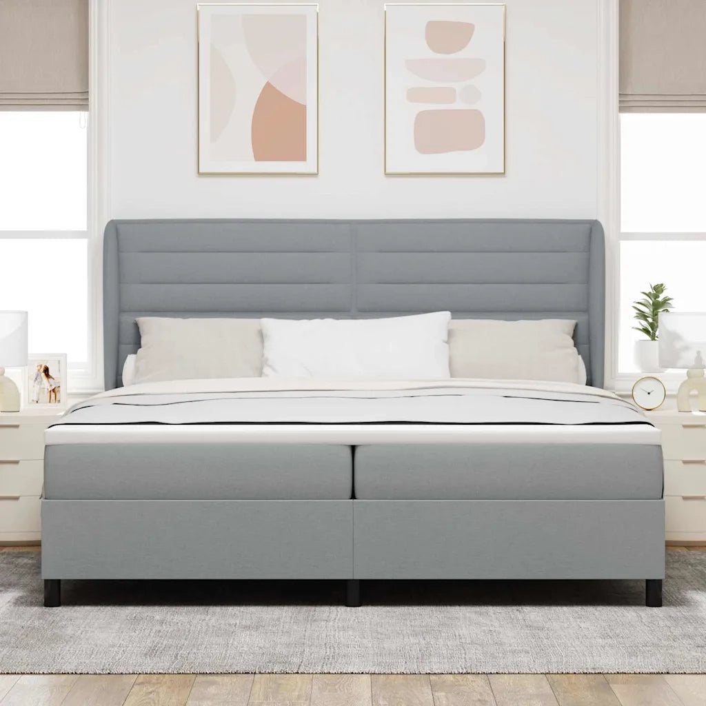 Letto a molle con materasso Grigio chiaro 200 x 200 cm Tessuto 3340522