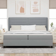Letto a molle con materasso Grigio chiaro 200 x 200 cm Tessuto 3340522