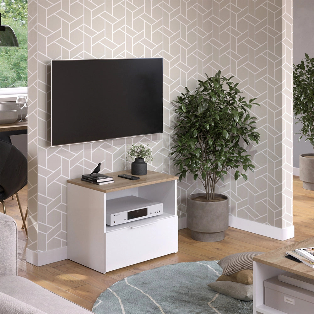 Vicco Mobile tv Bianco/Sonoma 60 x 50 cm con cassetto
