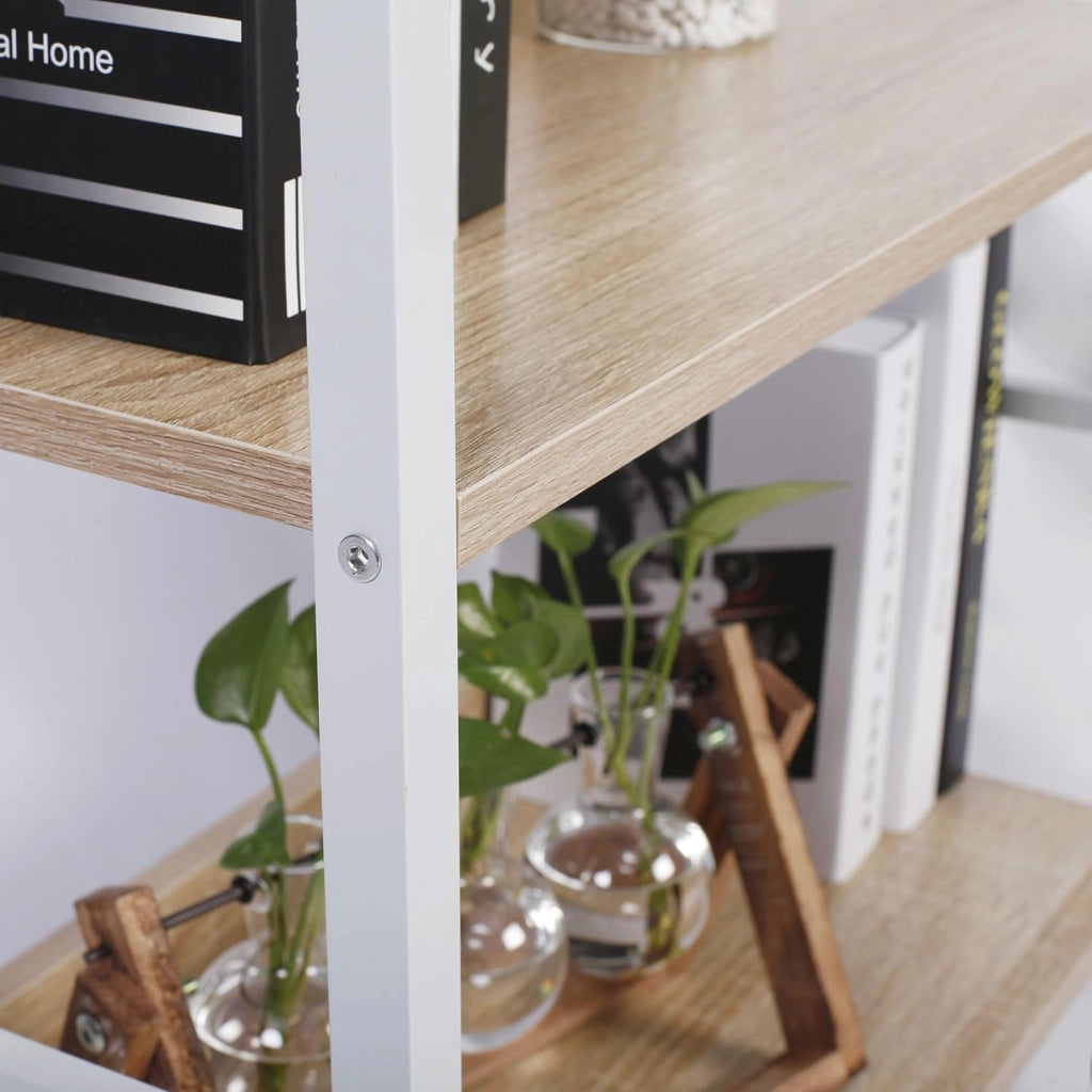 Libreria per Studio Ufficio Scaffale a 3 Ripiani Mensole in Legno Fioriera Porta Piante RGB9305hei