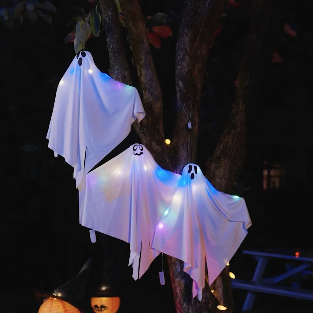 Fantasma appeso di Halloween 3 pcs Bianco 52 x 62 cm Poliestere 42020046