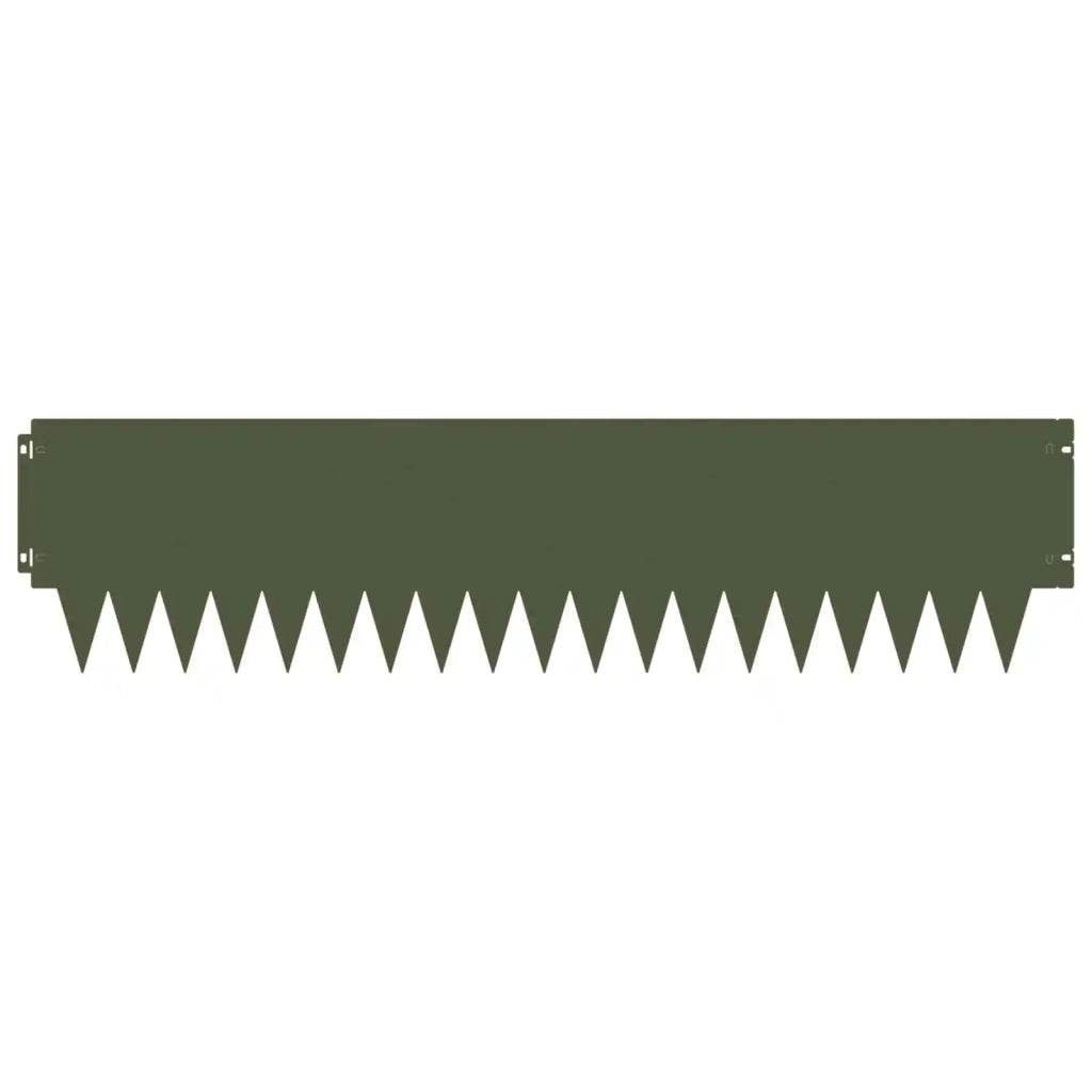 Bordura per Prato 10 pcs 103 x 25 cm metallo Verde Oliva 8008296