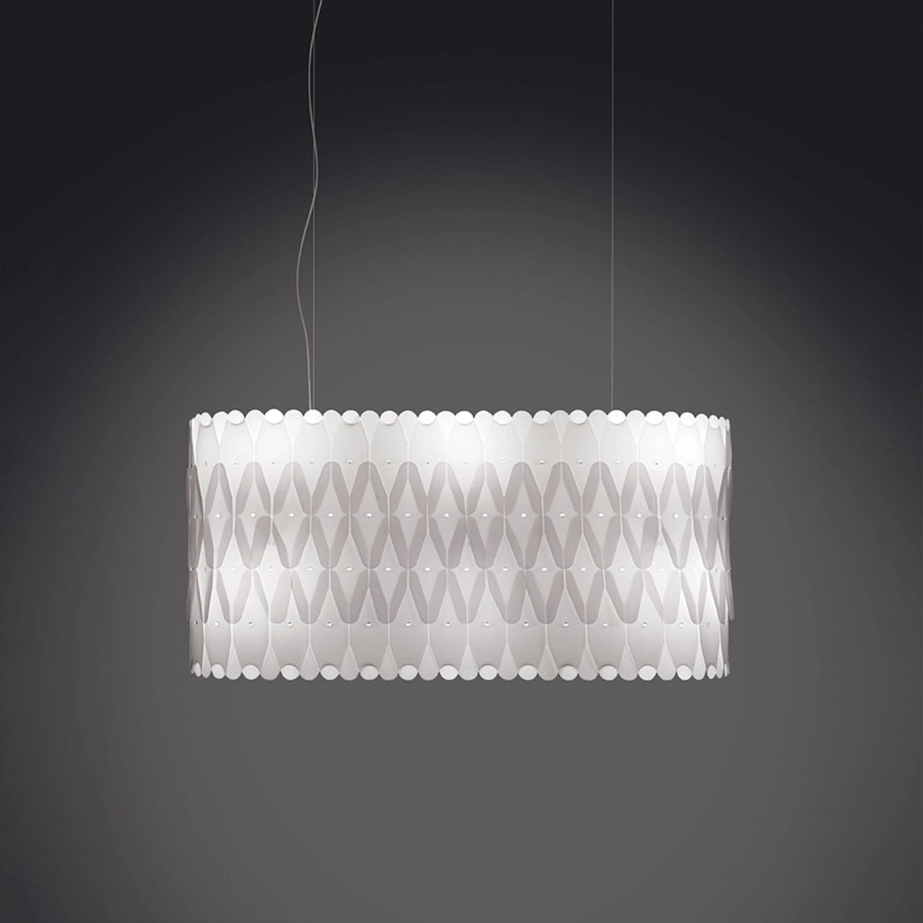 Lampadario Moderno Amanda Polilux ® Bianco E Metallo Cromo 6 Luci E27