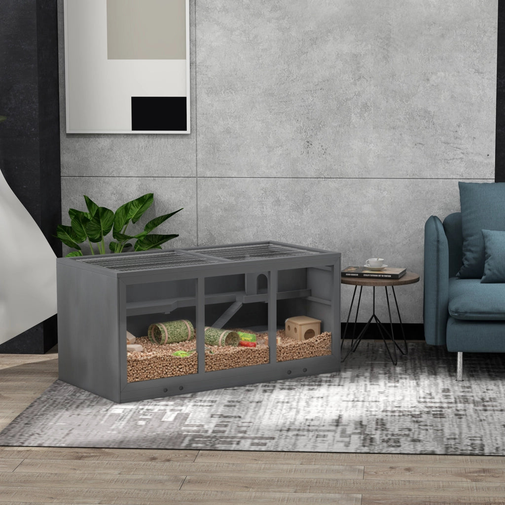 Gabbia per criceti nani ¨C Xylo ¨C legno grigio con chiusura