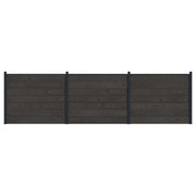 Pannello di Recinzione 3 pcs WPC e Alluminio Nero 3429476