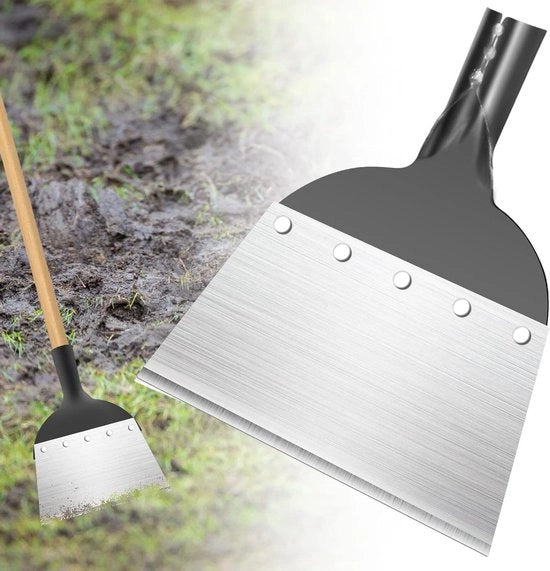 Spalaplastra multifunzionale in acciaio da 21 cm - Per la pulizia esterna del giardino, piante, fattoria, pascolo - Attrezzo per prato e giardino