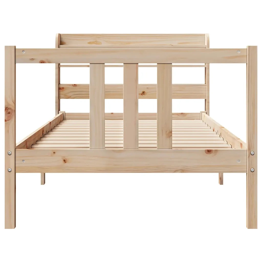 Giroletto con Testiera 75x190 cm in Legno Massello di Pino 3306694