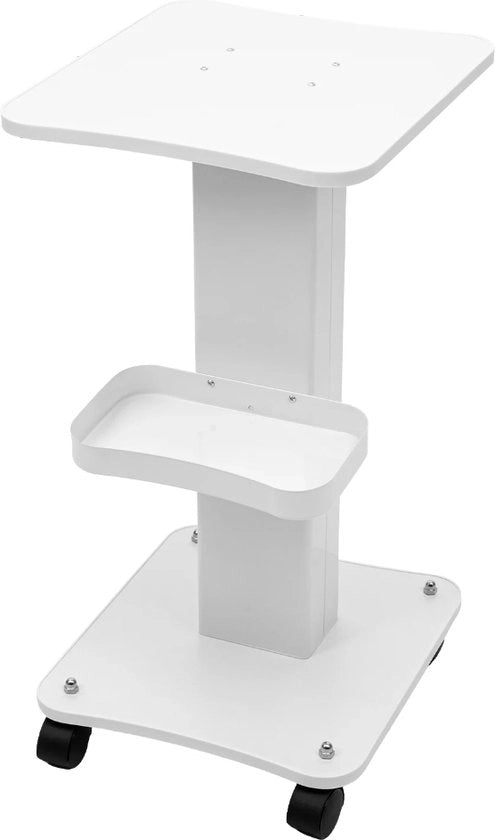 Trolley Medico da Tavolo - Tavolo Flessibile - Tavolo Rotante - Bianco - Rotante - Salone di Bellezza - Carrello Medico - Tavolo per Capelli - Trolley Medico