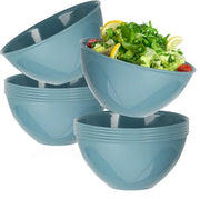 Set di piatti in plastica riciclabile da 12 pezzi - adatto per zuppe, frutta o snack - piatti da esterno per barbecue e campeggio (12 x blu)