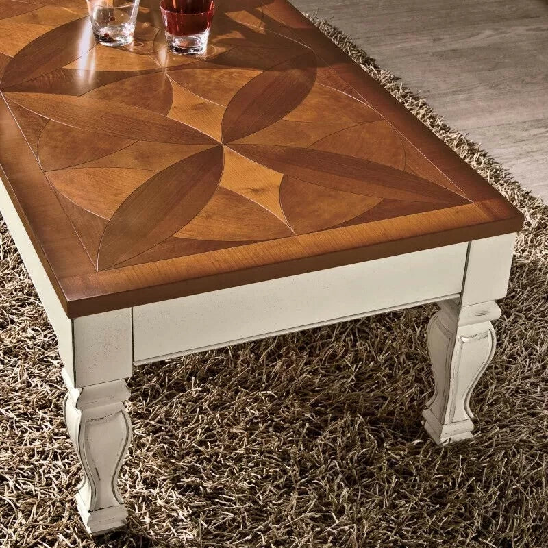 Tavolino piano rialzabile legno shabby 130x70x48 - Mobili 2G