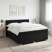 Letto box spring con materasso Nero 200 x 200 cm Tessuto 3451292