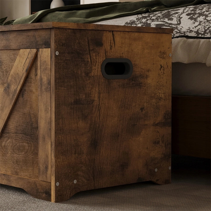Cassapanca in legno, organizer, panca, stile loft marrone, 100 cm