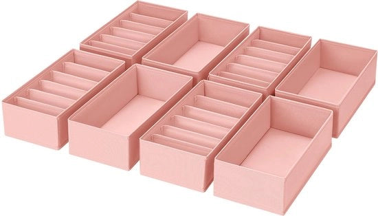 Set di 8 organizzatori per capi interni, 30 x 15 x 9 cm Sistema di organizzazione per Pax Organizer, abbigliamento bambino, calze, pannolini, rosa